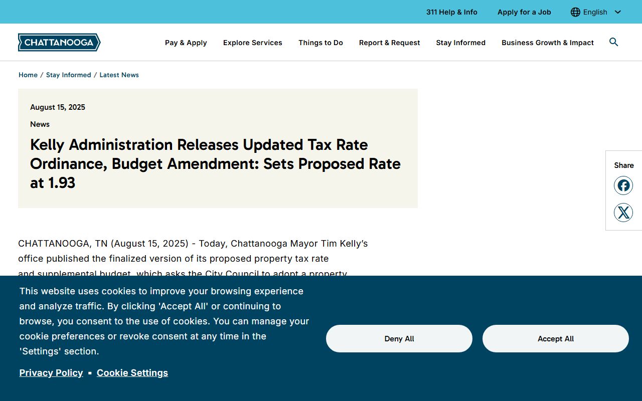 Chattanooga Property Tax Records tax rate news page