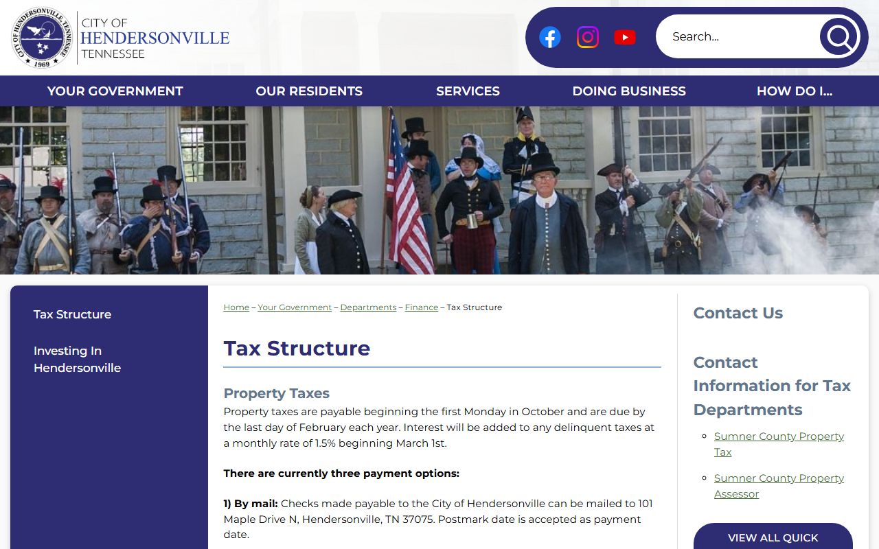 Hendersonville Property Tax Records tax structure page