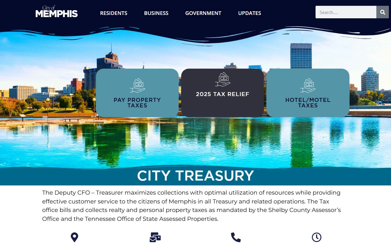 Memphis Property Tax Records treasury department page