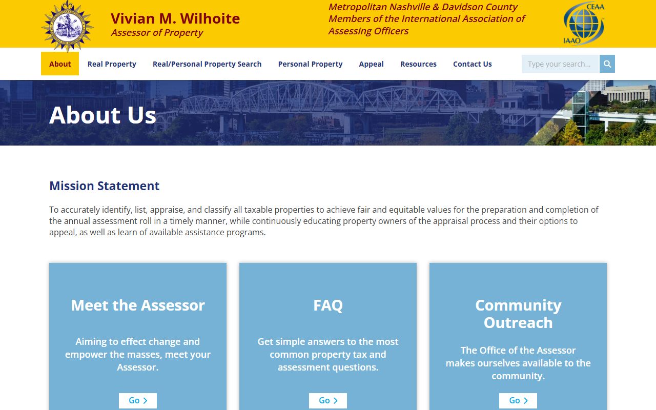 Nashville Property Tax Records assessor page