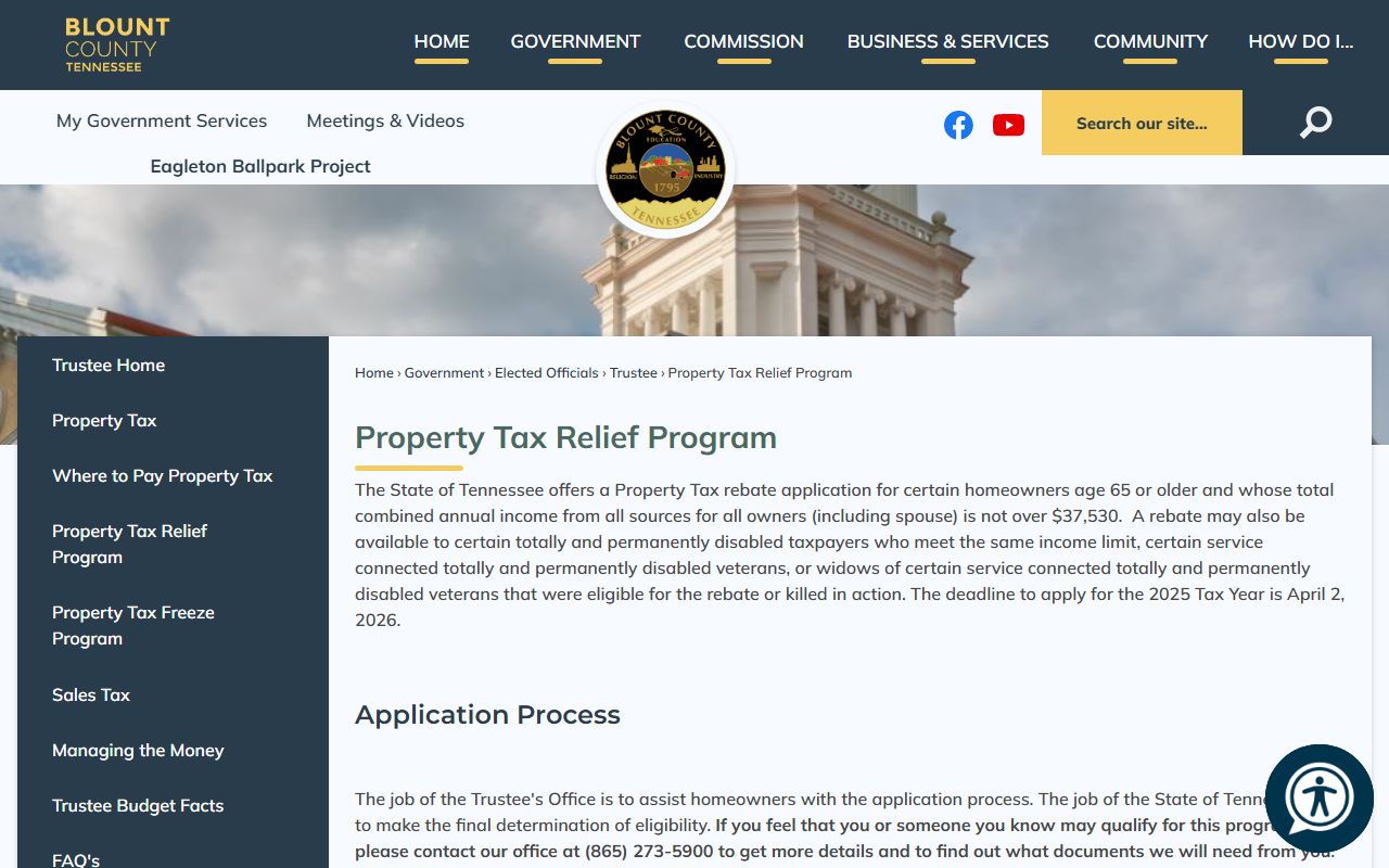 Blount County Property Tax Records tax relief page