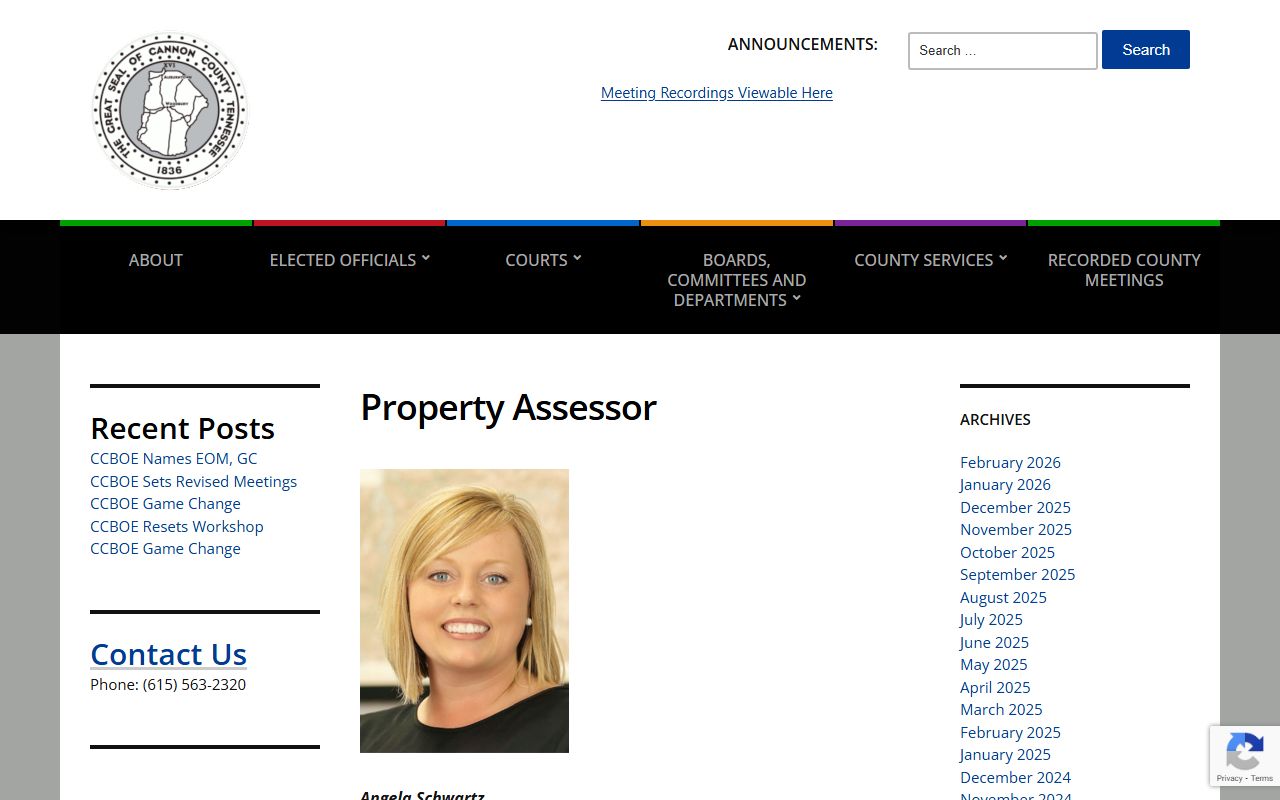 Cannon County Property Tax Records assessor page