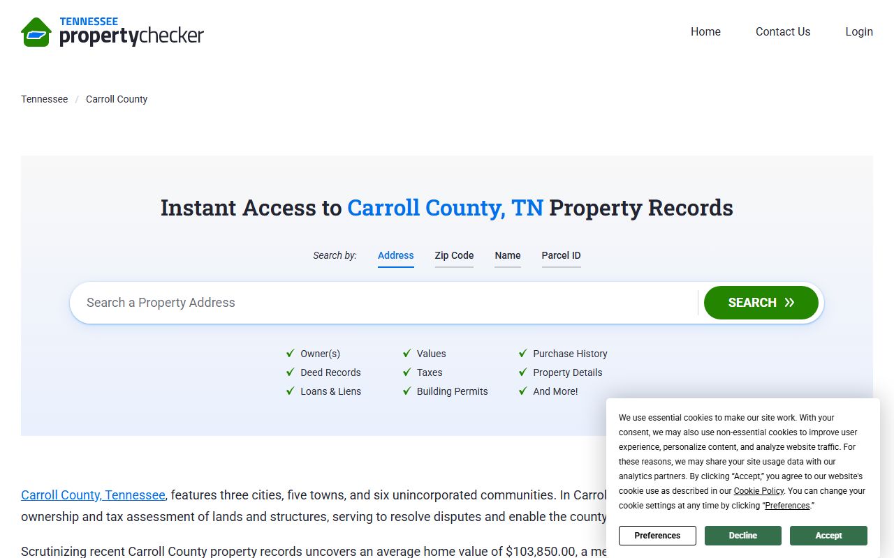 Carroll County Property Tax Records property records portal