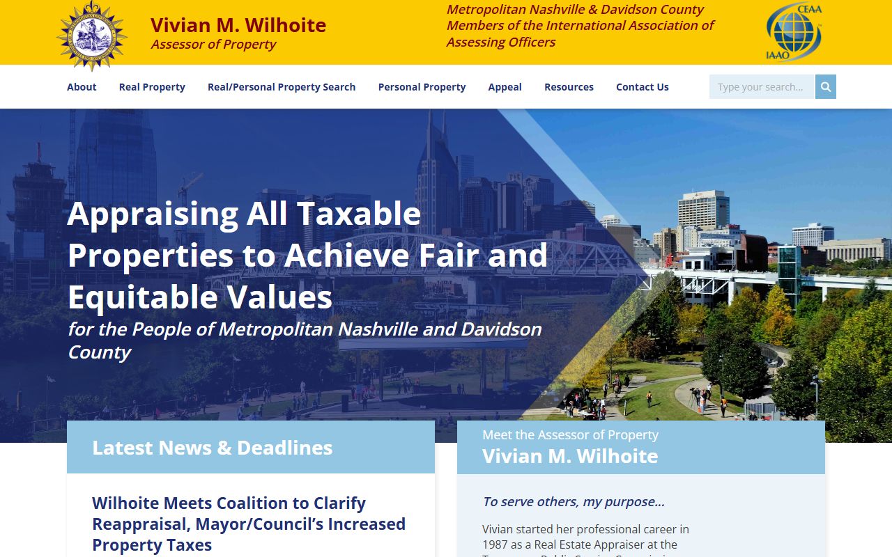 Davidson County Property Tax Records assessor page