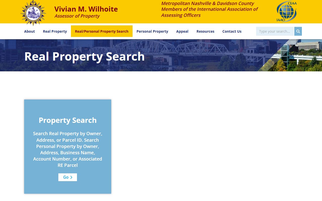 Davidson County Property Tax Records property search portal