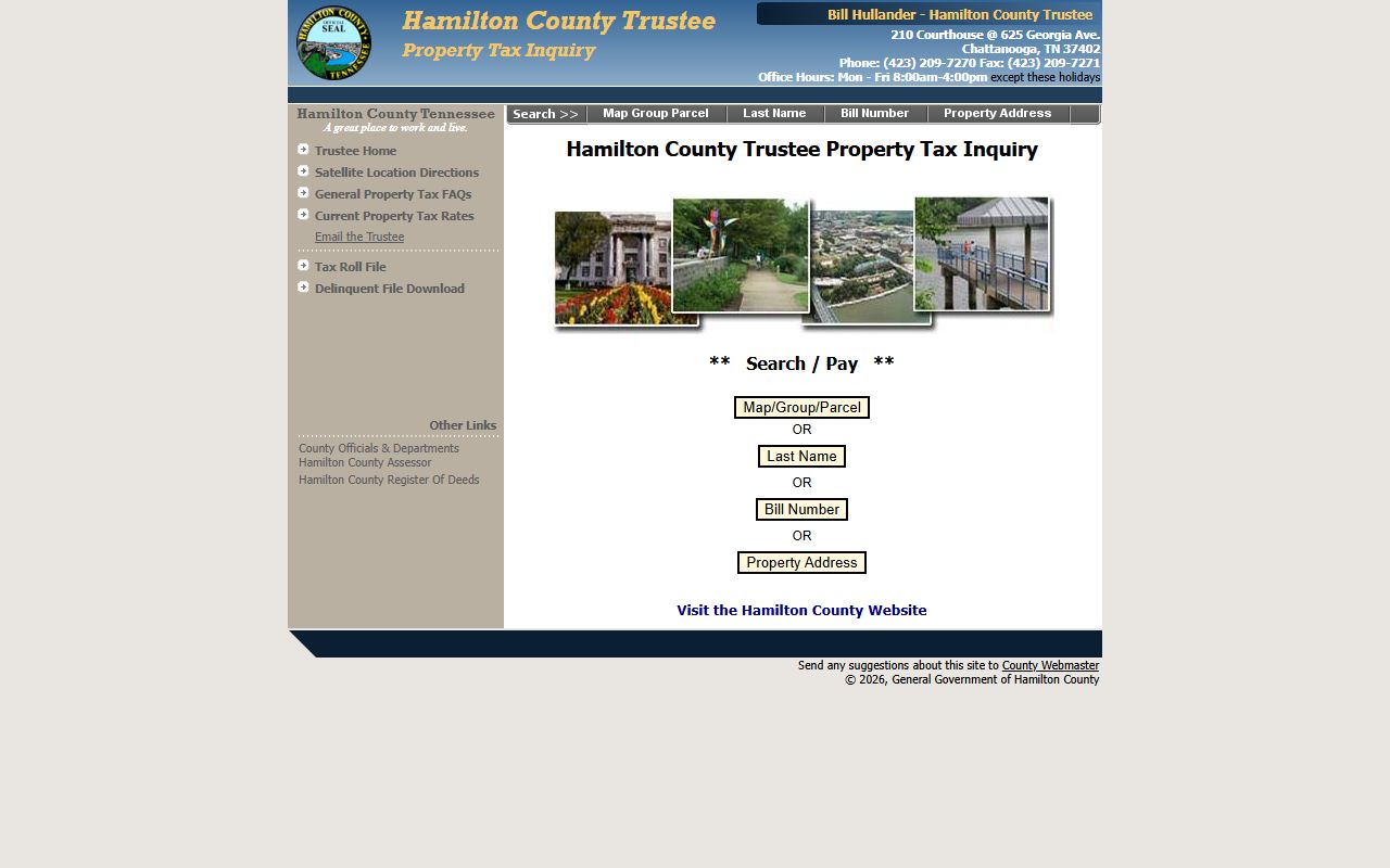 Hamilton County Property Tax Records tax inquiry portal
