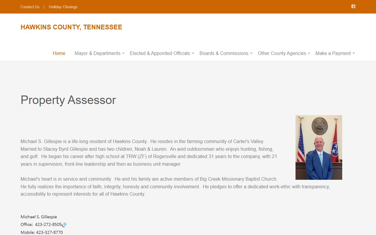 Hawkins County Property Tax Records official county assessor page