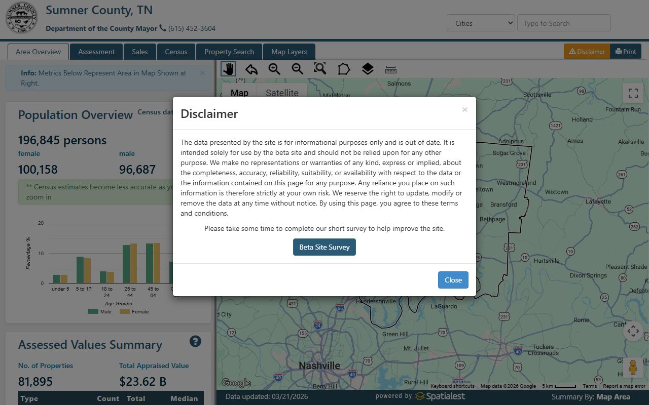 Sumner County Property Tax Records property data portal